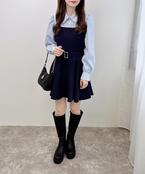 INGNI（イング） ワンピース 「WEB限定」シャツドッキングフレアミニ