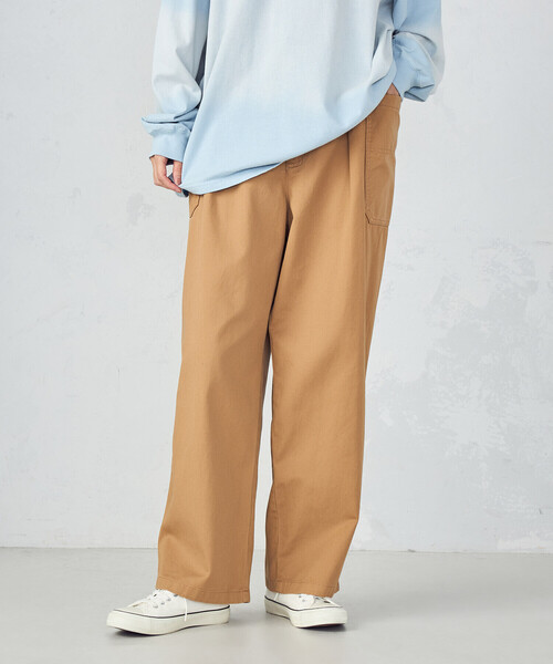 かってー Purple&Yellow パンツ コットンツイルワークパンツ メンズ レディース