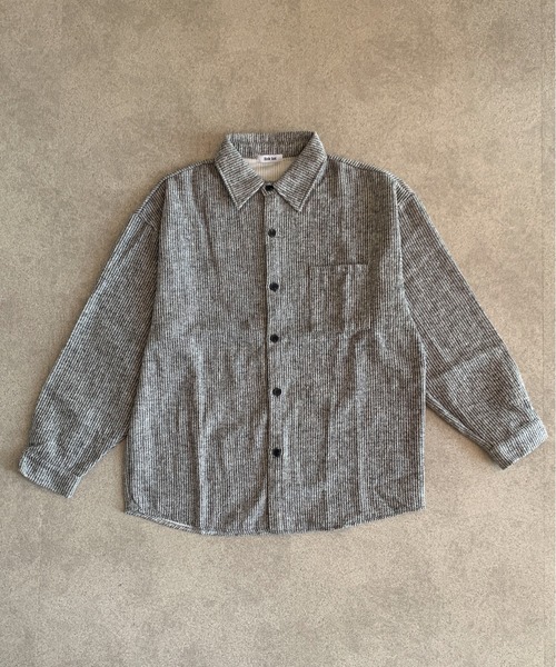 link lot シャツ ヘリンボーンポケット付きルーズシルエットCPO