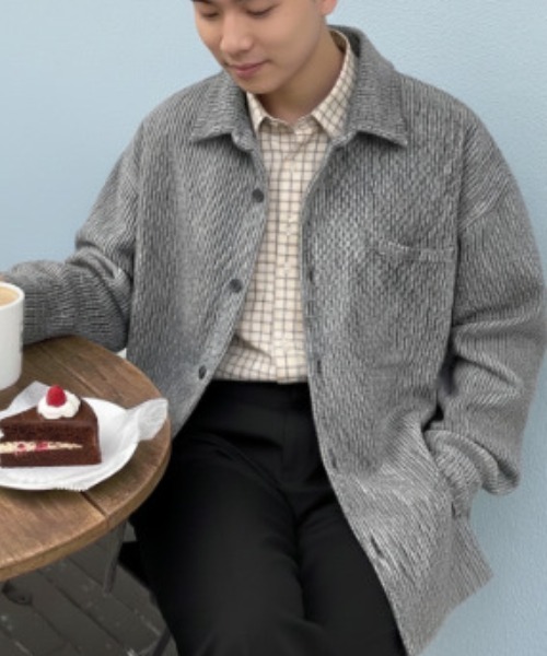 link lot シャツ ヘリンボーンポケット付きルーズシルエットCPO 