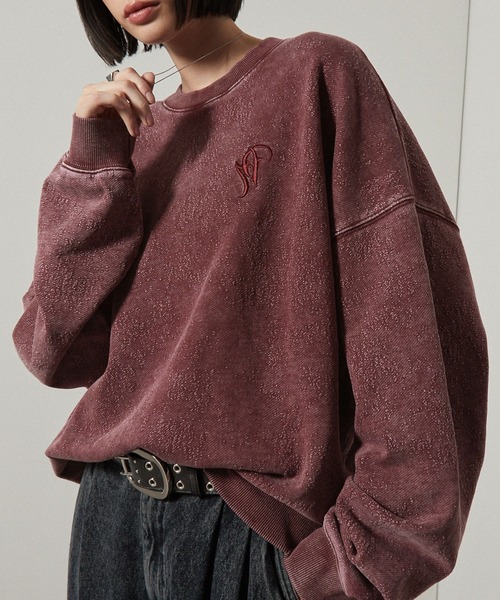 ハグオーワー　妄想カフェ　Paris ヴィンテージ加工トレーナー　美品 ハグオーワー 妄想カフェ Paris ヴィンテージ加工トレーナー 美品