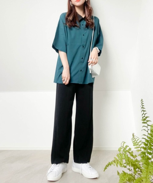 「Anytime Songs」 「HALHAM」半袖シャツ MEDIUM グレイッシュベージュ メンズ_画像6