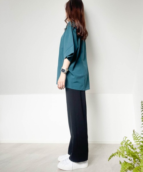 「Anytime Songs」 「HALHAM」半袖シャツ MEDIUM グレイッシュベージュ メンズ_画像7