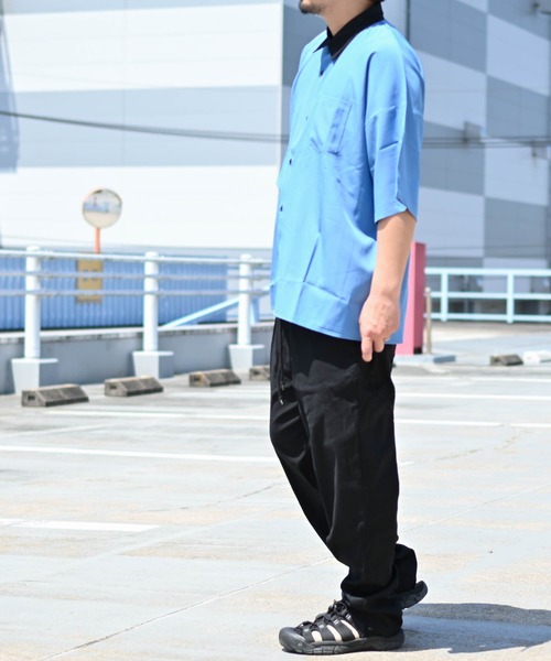 「Anytime Songs」 「HALHAM」半袖シャツ MEDIUM グレイッシュベージュ メンズ_画像9