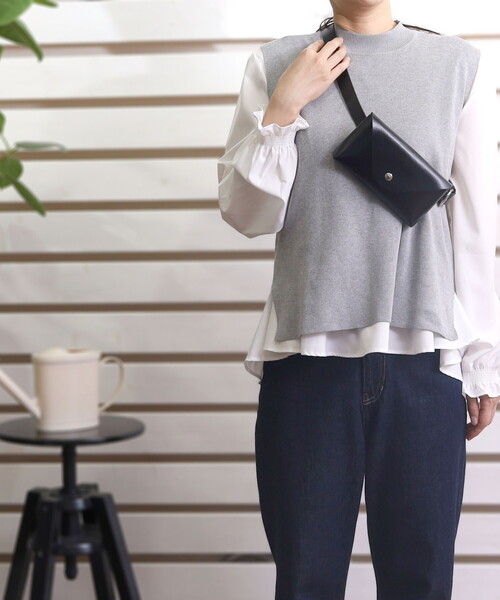 COOCO ウエストポーチ ウエストバッグ レザーポーチ付ベルト