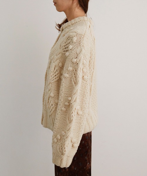 「MADEMOISELLE ROPE'」 ニットカーディガン 38 キナリ レディース_画像8