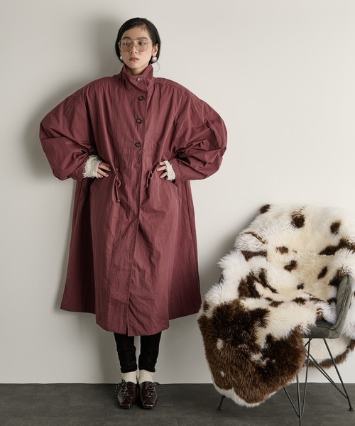 Y's ワイヤーカラー リネンジップアップ ミリタリーモッズコート THE Yon ミリタリージャケット モッズコート ミリタリーロング