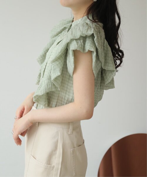 「RAY CASSIN」 半袖ブラウス FREE オフホワイト レディース_画像4