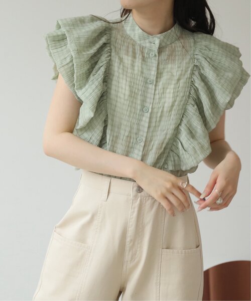 「RAY CASSIN」 半袖ブラウス FREE オフホワイト レディース_画像6