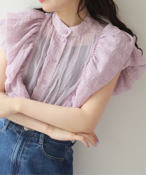 「RAY CASSIN」 半袖ブラウス FREE オフホワイト レディース_画像8