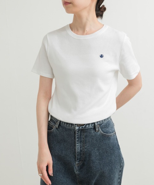 「PETIT BATEAU」 半袖Tシャツ SMALL ライトグレー レディース_画像2