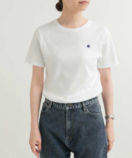 「PETIT BATEAU」 半袖Tシャツ SMALL ライトグレー レディース_画像4