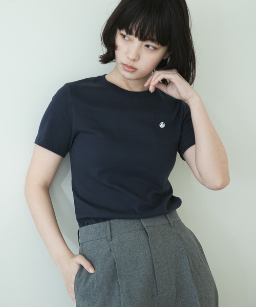 「PETIT BATEAU」 半袖Tシャツ SMALL ライトグレー レディース_画像9