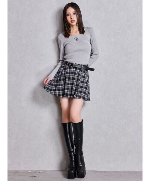 GYDA（ジェイダ） スカート ベルトSETチェックプリーツスカートライク