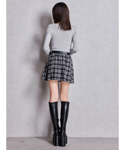 GYDA（ジェイダ） スカート ベルトSETチェックプリーツスカートライク