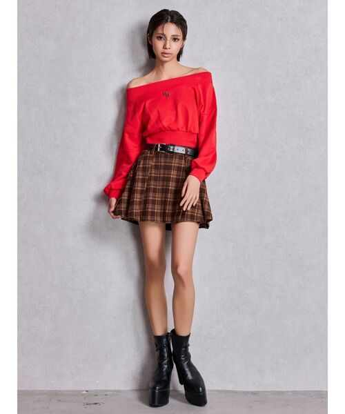 GYDA（ジェイダ） スカート ベルトSETチェックプリーツスカートライク