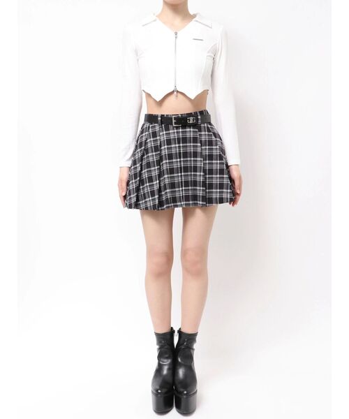 GYDA（ジェイダ） スカート ベルトSETチェックプリーツスカートライク