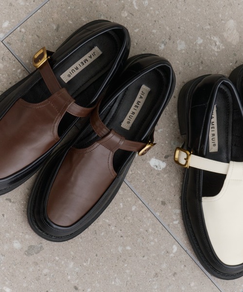 DFFUR. ローファー バイカラーレザーローファー レディース : ZOZOTOWN