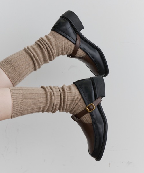 DFFUR. ローファー バイカラーレザーローファー レディース : ZOZOTOWN