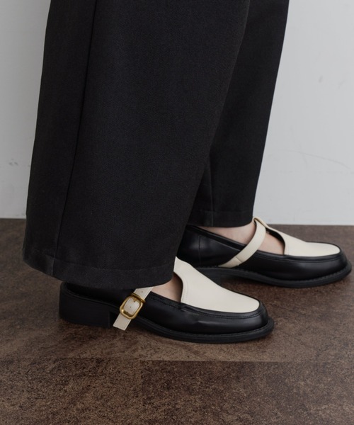 DFFUR. ローファー バイカラーレザーローファー レディース : ZOZOTOWN