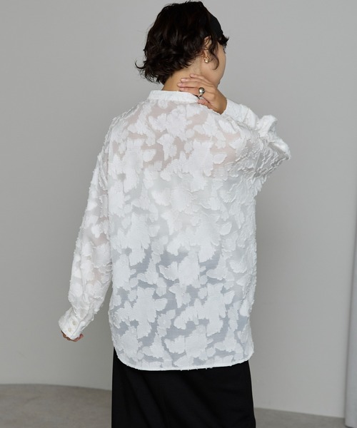 カットジャガードシアーブラウス SOTT ブラウス シャツ Cut Jacquard Sheer Shirt / カットジャガード