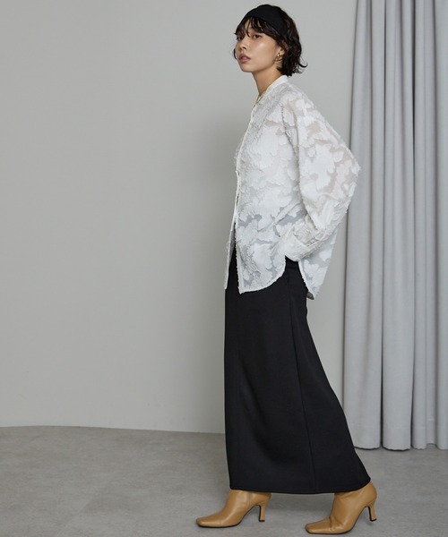 2way sheer Jacquard tops シアージャガードトップス シアージャガードトップス | PIYORIY