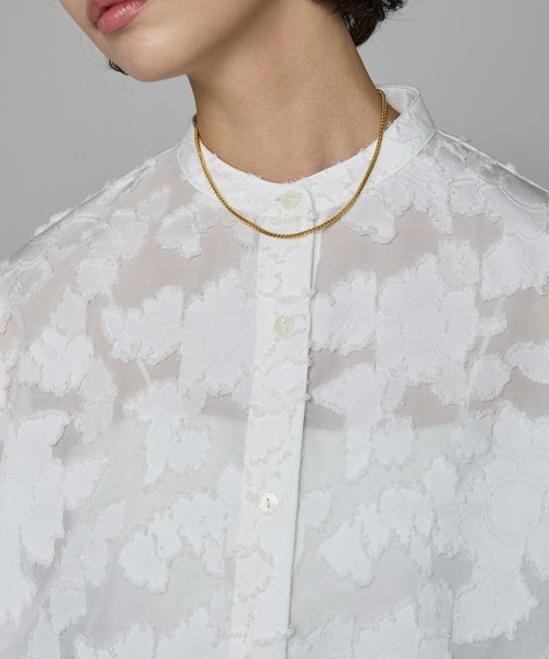 SOTT ブラウス シャツ Cut Jacquard Sheer Shirt / カットジャガード