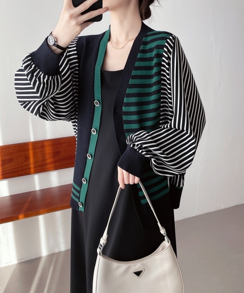 ABITOKYO（アビトーキョー） カーディガン バイカラーVネックニット