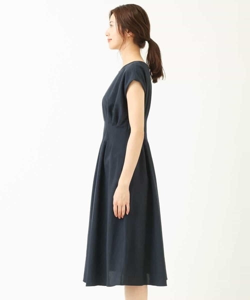 「MK MICHEL KLEIN」 半袖ワンピース 38 グリーン レディース_画像2