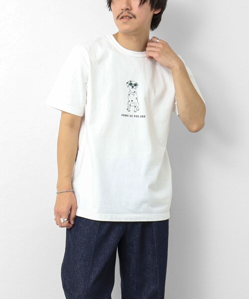 「BARNS OUTFITTERS」 半袖Tシャツ M ホワイト メンズ_画像5