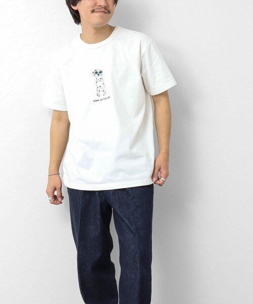 「BARNS OUTFITTERS」 半袖Tシャツ M ホワイト メンズ_画像6