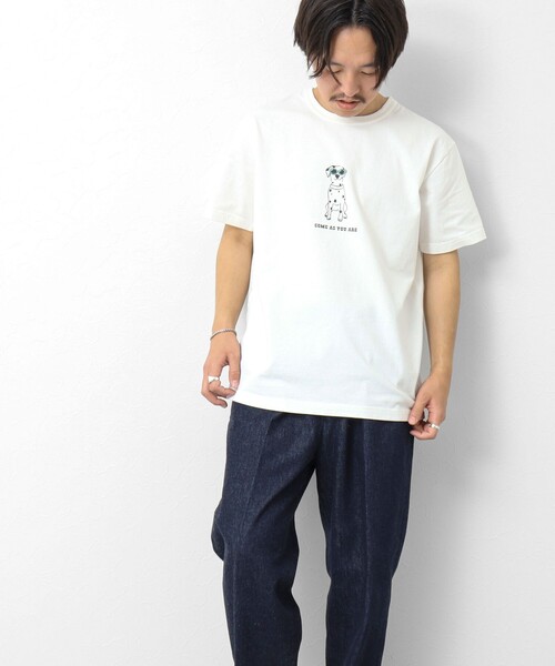 「BARNS OUTFITTERS」 半袖Tシャツ M ホワイト メンズ_画像7