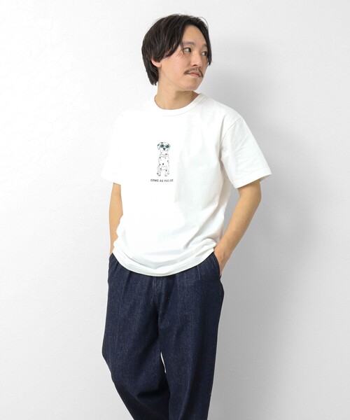 「BARNS OUTFITTERS」 半袖Tシャツ M ホワイト メンズ_画像9