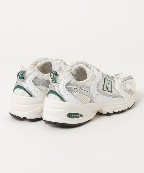 「New Balance」 ローカットスニーカー 30.0cm ホワイト×グリーン レディース_画像2