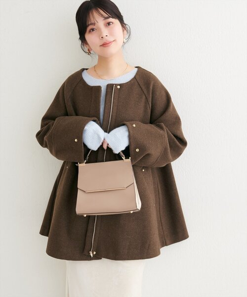natural couture ノーカラーコート コート 「osono」2WAYノーカラー
