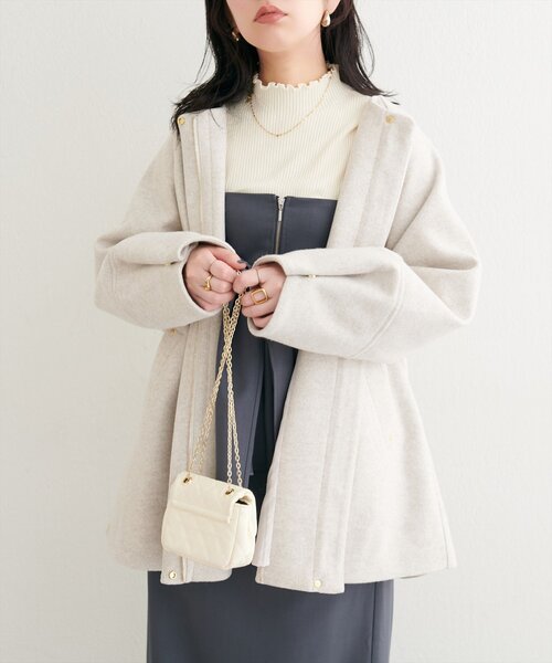 natural couture ノーカラーコート コート 「osono」2WAYノーカラー