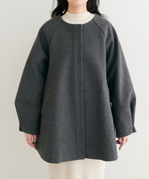 natural couture ノーカラーコート コート 「osono」2WAYノーカラー