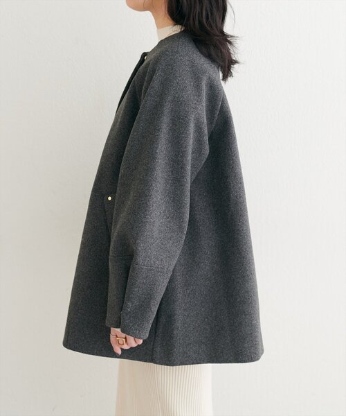 natural couture ノーカラーコート コート 「osono」2WAYノーカラー