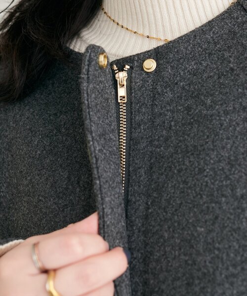 natural couture ノーカラーコート コート 「osono」2WAYノーカラー