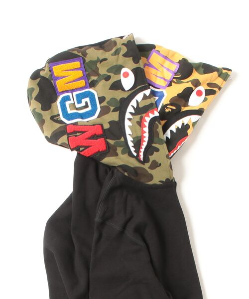 A BATHING APE ダブルシャークパーカー L COLOR CAMO SHARK WIDE FIT FULL ZIP DOUBLE HOODIE M（パーカー）｜A