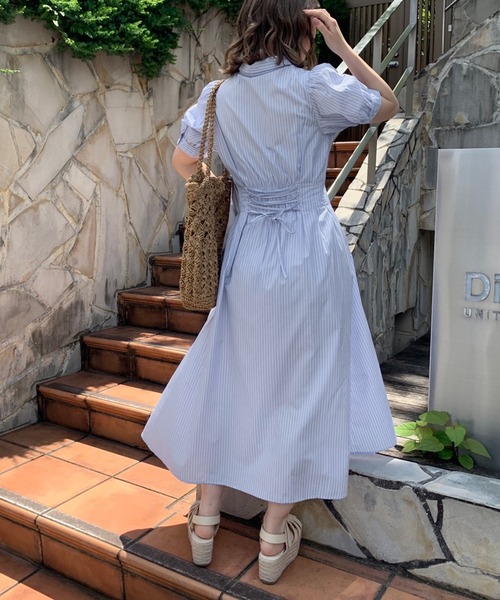 「OLIVE des OLIVE」 シャツワンピース FREE サックスブルー レディース_画像9