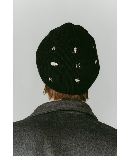 帽子 knuth marf /K motif beanie/BLACK Knuth Marf（クヌースマーフ