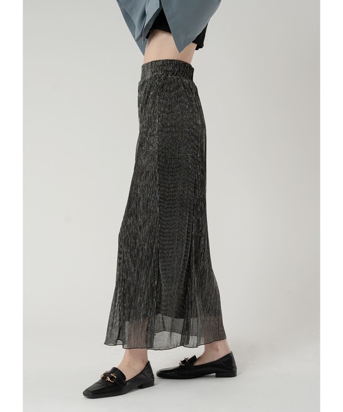 「Adoon plain」 プリーツスカート MEDIUM ライトグレー レディース_画像2