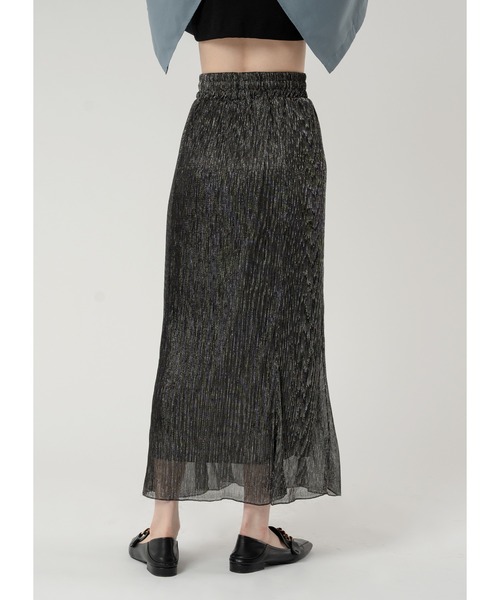 「Adoon plain」 プリーツスカート MEDIUM ライトグレー レディース_画像3