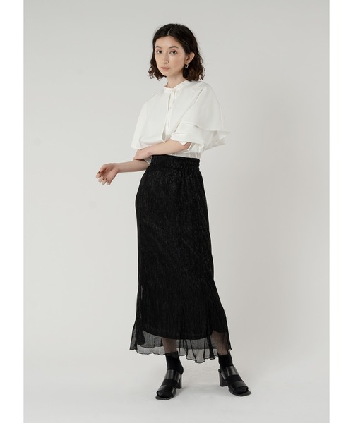 「Adoon plain」 プリーツスカート MEDIUM ライトグレー レディース_画像7