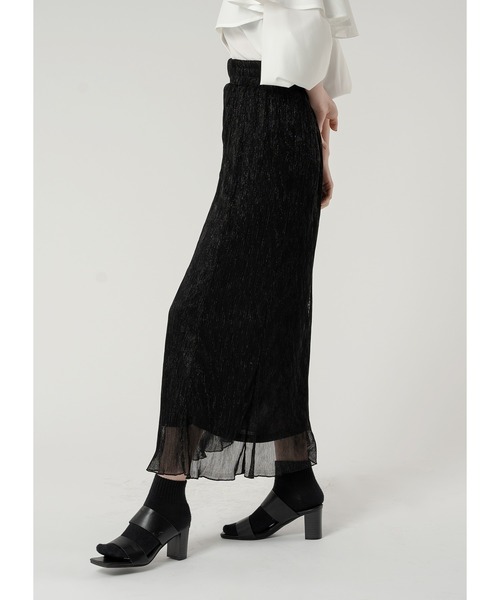 「Adoon plain」 プリーツスカート MEDIUM ライトグレー レディース_画像9