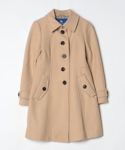 【美品】バーバリーブルーレーベル ミドル丈コート ベージュ 38 定番・人気色 BURBERRY BLUE LABEL（バーバリーブルーレーベル） ステンカラーコート