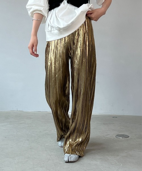 「chuclla」 イージーパンツ M シルバー レディース_画像5