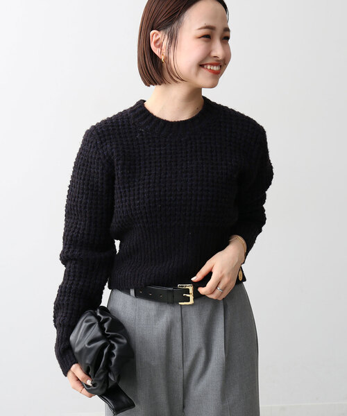 「SLOBE IENA」 長袖ニット - ネイビー レディース_画像6