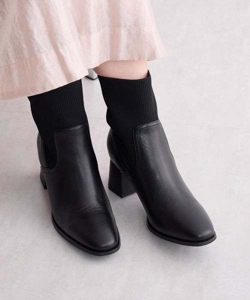 「HIMIKO」 ショートブーツ 24.0cm ダークブラウン レディース_画像3